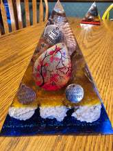 Load image into Gallery viewer, Large Carnelian Orgonite EMF Protection/Chakra Healing Pyramid 10-5 Symm