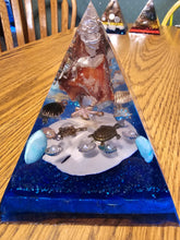 Load image into Gallery viewer, Large Carnelian Orgonite EMF Protection/Chakra Healing Pyramid 6-27 Symm