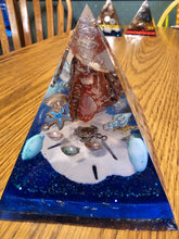 Load image into Gallery viewer, Large Carnelian Orgonite EMF Protection/Chakra Healing Pyramid 3-6 Symm