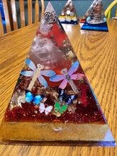 Load image into Gallery viewer, Large Rose Quartz  Orgonite EMF Protection/Chakra Healing Pyramid 10-5 Symm