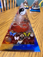 Load image into Gallery viewer, Large Rose Quartz  Orgonite EMF Protection/Chakra Healing Pyramid 10-5 Symm