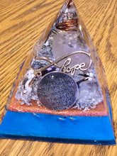 Load image into Gallery viewer, Mini Rose Quartz Orgonite EMF Protection/Chakra Healing Pyramid 4-5 Symm