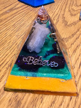 Load image into Gallery viewer, Mini Rose Quartz Orgonite EMF Protection/Chakra Healing Pyramid 4-3 Symm