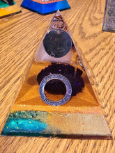 Load image into Gallery viewer, Mini Rose Quartz Orgonite EMF Protection/Chakra Healing Pyramid 4-3 Symm