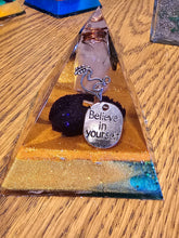 Load image into Gallery viewer, Mini Rose Quartz Orgonite EMF Protection/Chakra Healing Pyramid 4-3 Symm