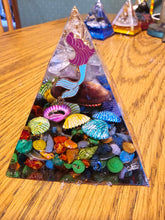 Load image into Gallery viewer, Mini Flourite Orgonite EMF Protection/Chakra Healing Pyramid 2-18 Symm