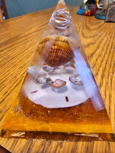 Load image into Gallery viewer, Mini Selenite Orgonite EMF Protection/Chakra Healing Pyramid 4-12 Symm