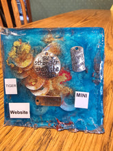 Load image into Gallery viewer, Mini Tiger Eye Orgonite EMF Protection/Chakra Healing Pyramid 2-18 Symm y