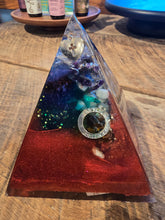 Load image into Gallery viewer, Large 7 Stone Orgonite EMF Protection/Chakra Healing Pyramid 10-5 Symm