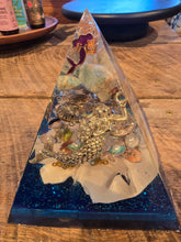Load image into Gallery viewer, Large Amazonite Orgonite EMF Protection/Chakra Healing Pyramid 10-5 Symm