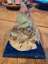 Load image into Gallery viewer, Large Amazonite Orgonite EMF Protection/Chakra Healing Pyramid 10-5 Symm