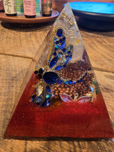 Load image into Gallery viewer, Large Citrine Orgonite EMF Protection/Chakra Healing Pyramid 10-5 Symm