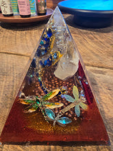 Load image into Gallery viewer, Large Citrine Orgonite EMF Protection/Chakra Healing Pyramid 10-5 Symm