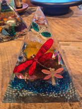 Load image into Gallery viewer, Large Citrine Orgonite EMF Protection/Chakra Healing Pyramid 10-5 Symm