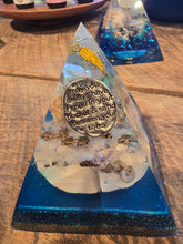 Load image into Gallery viewer, Medium Amazonite Orgonite EMF Protection/Chakra Healing Pyramid 10-5