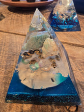 Load image into Gallery viewer, Medium Amazonite Orgonite EMF Protection/Chakra Healing Pyramid 10-5