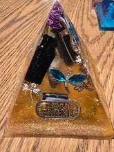 Load image into Gallery viewer, Medium Black Tourmaline Orgonite EMF Protection/Chakra Healing Pyramid 10-5 Symm