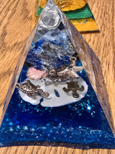 Load image into Gallery viewer, Mini Lapis Lazuli Orgonite EMF Protection/Chakra Healing Pyramid 2-18 Symm
