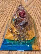Load image into Gallery viewer, Mini Carnelian Orgonite EMF Protection/Chakra Healing Pyramid 3-29 Symm