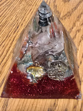 Load image into Gallery viewer, Mini Carnelian Orgonite EMF Protection/Chakra Healing Pyramid 2-18 Symm