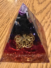 Load image into Gallery viewer, Mini Shungite Orgonite EMF Protection/Chakra Healing Pyramid 2-18 Symm
