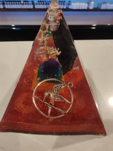 Load image into Gallery viewer, Large Shungite Orgonite EMF Protection/Chakra Healing Pyramid 10-5 Symm
