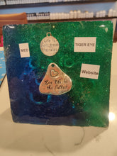 Load image into Gallery viewer, Medium Tiger Eye Orgonite EMF Protection/Chakra Healing Pyramid 10-14 Symm