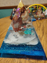 Load image into Gallery viewer, XL Carnelian Orgonite EMF Protection Healing Pyramid 10-9-25 Symm