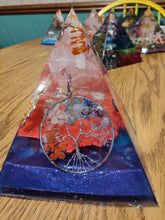 Load image into Gallery viewer, Large Rose Quartz EMF Protection/Chakra Healing Pyramid 10-16 Symm