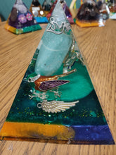 Load image into Gallery viewer, Medium Aventurine Orgonite EMF Protection/Chakra Healing Pyramid 10-18 Symm