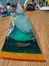 Load image into Gallery viewer, Medium Aventurine Orgonite EMF Protection/Chakra Healing Pyramid 10-18 Symm