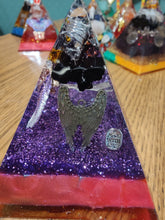 Load image into Gallery viewer, Medium Black Tourmaline Orgonite EMF Protection/Chakra Healing Pyramid 10-18 Symm
