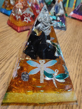 Load image into Gallery viewer, Medium Shungite Orgonite EMF Protection/Chakra Healing Pyramid 10-18 Symm
