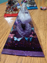 Load image into Gallery viewer, Medium Amethyst Orgonite EMF Protection/Chakra Healing Pyramid 10-19 Symm