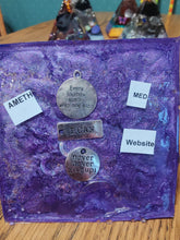 Load image into Gallery viewer, Medium Amethyst Orgonite EMF Protection/Chakra Healing Pyramid 10-19 Symm