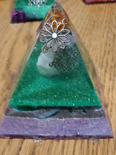 Load image into Gallery viewer, Mini  Amethyst Orgonite EMF Protection/Chakra Healing Pyramid 10-23 Symm y