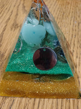 Load image into Gallery viewer, Mini Aventurine Orgonite EMF Protection/Chakra Healing Pyramid 10-23 Symm y