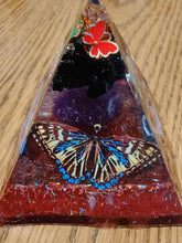 Load image into Gallery viewer, Mini Black Tourmaline Orgonite EMF Protection/Chakra Healing Pyramid 2-18 Symm y