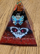 Load image into Gallery viewer, Mini Black Tourmaline Orgonite EMF Protection/Chakra Healing Pyramid 2-18 Symm y