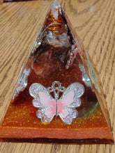 Load image into Gallery viewer, Mini Carnelian Orgonite EMF Protection/Chakra Healing Pyramid 2-18 Symm y