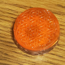 Load image into Gallery viewer, Flower of Life Citrine Orgonite EMF Protection/Chakra Healing Pyramid