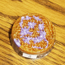 Load image into Gallery viewer, Flower of Life Selenite Orgonite EMF Protection/Chakra Healing Pyramid