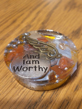 Load image into Gallery viewer, Flower of Life Carnelian Orgonite EMF Protection/Chakra Healing Pyramid