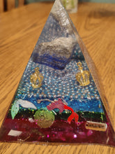 Load image into Gallery viewer, Large Lapis Orgonite EMF Protection/Chakra Healing Pyramid 6-27 Symm