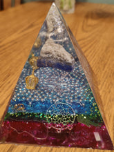 Load image into Gallery viewer, Large Lapis Orgonite EMF Protection/Chakra Healing Pyramid 6-27 Symm