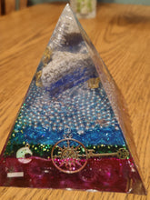 Load image into Gallery viewer, Large Lapis Orgonite EMF Protection/Chakra Healing Pyramid 6-27 Symm