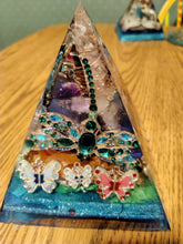 Load image into Gallery viewer, XXLarge Orgonite EMF Protection/Chakra Healing Pyramid Rainbow Fluorite