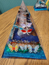 Load image into Gallery viewer, XXLarge Orgonite EMF Protection/Chakra Healing Pyramid Rainbow Fluorite