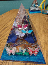 Load image into Gallery viewer, XXLarge Orgonite EMF Protection/Chakra Healing Pyramid Rainbow Fluorite