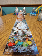 Load image into Gallery viewer, Large Amazonite Orgonite EMF Protection/Chakra Healing Pyramid 6-27 Symm